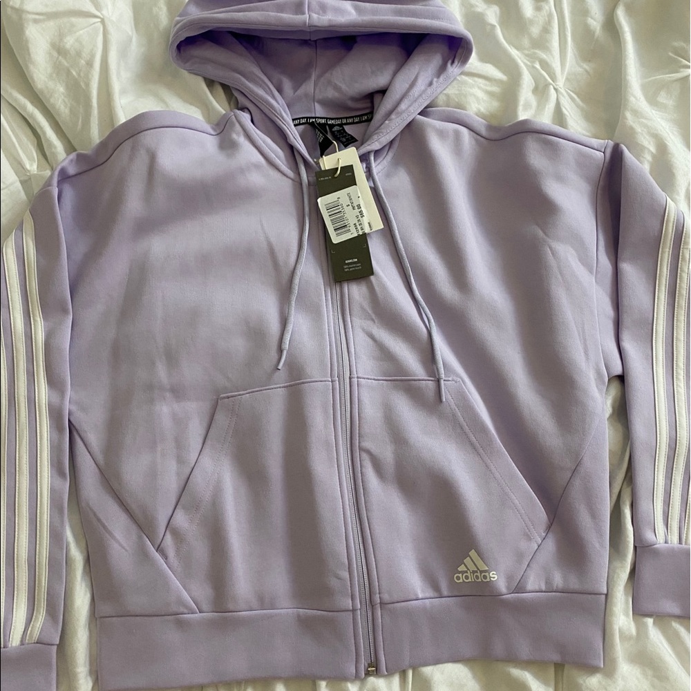 lavender adidas zip up hoodie